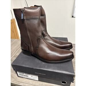 802VNBS - Franco Cuadra brown dress casual leather zip ankle boots for men